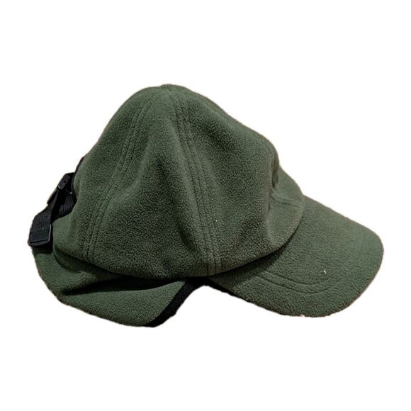 LL Bean Fleece Polartec Hat Mens L XL Green Cap Ear Flaps - Picture 3 of 8